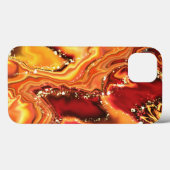 Waterverf Glitter Oranje Goud iPhone / iPad hoes (Achterkant (horizontaal))