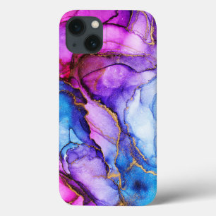 Waterverf Glitter Paars Blue iPhone / iPad case