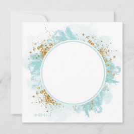 Waterverf Glitter Personalized Note Card Notitiekaartje