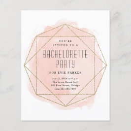 Waterverf Glitter Pink Bachelorette Party Invitat