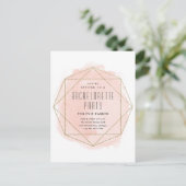 Waterverf Glitter Pink Bachelorette Party Uitnodiging Briefkaart (Staand voorkant)