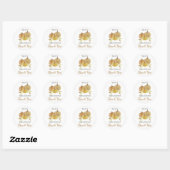 Waterverf Glitter Pumpkin Herfst Baby shower Ronde Sticker (Vel)