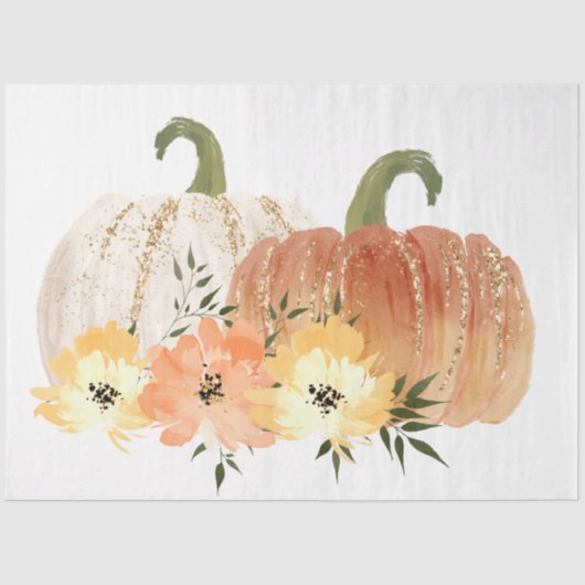 Waterverf Glitter Pumpkins Series Design 25 Tissuepapier (Voorkant)
