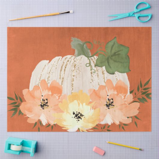 Waterverf Glitter Pumpkins Series Design 29 Tissuepapier (Craft)