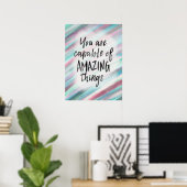 Waterverf Glitter Quote U kunt Poster (Thuiskantoor)