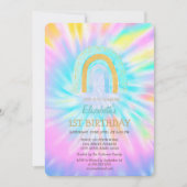 Waterverf Glitter Rainbow Tie Dye Birthday Kaart (Voorkant)