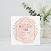 Waterverf Glitter Roze Bachelorette Feest Kaart (Staand voorkant)
