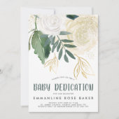 Waterverf & Glitter Rozen Baby Uitnodigen Kaart (Voorkant)