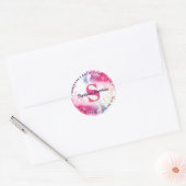 Waterverf Glitter Script Monogram Hartelijk dank Ronde Sticker (Envelop)