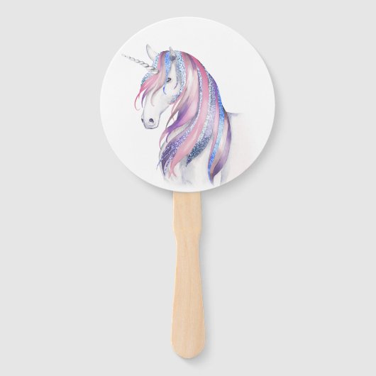 Waterverf Glitter Unicorn Baby shower Handwaaier (Achterkant)