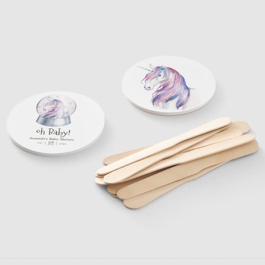 Waterverf Glitter Unicorn Baby shower Handwaaier (Niet-gemonteerd)