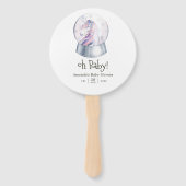 Waterverf Glitter Unicorn Baby shower Handwaaier (Voorkant)