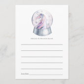 Waterverf Glitter Unicorn KerstBaby shower Advieskaart (Voorkant)