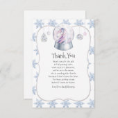 Waterverf Glitter Unicorn KerstBaby shower Bedankkaart (Voorkant / Achterkant)