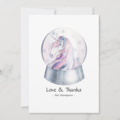 Waterverf Glitter Unicorn KerstBaby shower Bedankkaart (Voorkant)