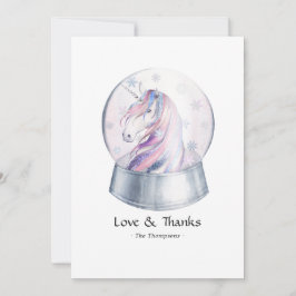 Waterverf Glitter Unicorn KerstBaby shower Bedankkaart