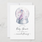 Waterverf Glitter Unicorn KerstBaby shower Kaart (Voorkant)