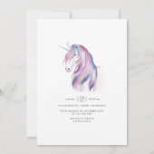 Waterverf Glitter Unicorn KerstBaby shower Kaart (Achterkant)
