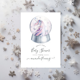Waterverf Glitter Unicorn KerstBaby shower Kaart