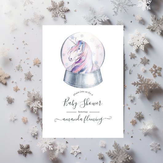 Waterverf Glitter Unicorn KerstBaby shower Kaart