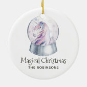 Waterverf Glitter Unicorn Kerstmis Keramisch Ornament (Achterkant)