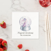Waterverf Glitter Unicorn Kerstmis Servet (Insitu)