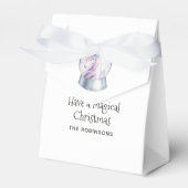 Waterverf Glitter Unicorn Winter Holiday Bedankdoosjes (Voorkant Zijde)