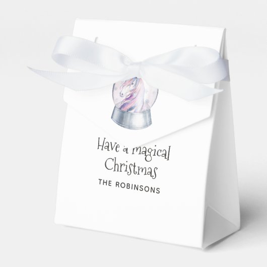 Waterverf Glitter Unicorn Winter Holiday Bedankdoosjes (Voorkant Zijde)