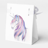 Waterverf Glitter Unicorn Winter Holiday Bedankdoosjes (Achterkant)