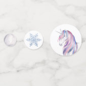 Waterverf Glitter Unicorn Winter Holiday Birthday Confetti (Achterkanten)