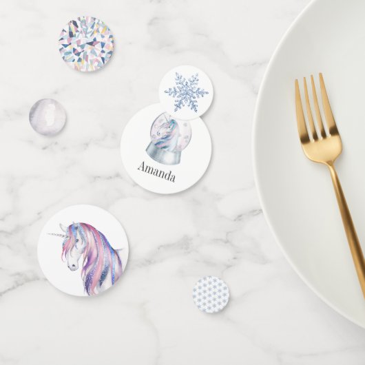 Waterverf Glitter Unicorn Winter Holiday Birthday Confetti (Groep)