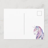 Waterverf Glitter Unicorn Winter Holiday Feestdagenkaart (Achterkant)