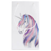 Waterverf Glitter Unicorn Winter Holiday Klein Cadeauzakje (Achterkant)