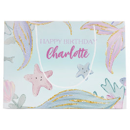 Waterverf Glitter Zeemeermin Onder het Zee Groot Cadeauzakje