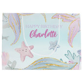 Waterverf Glitter Zeemeermin Onder het Zee Groot Cadeauzakje (Achterkant)