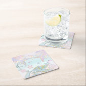 Waterverf Glitter Zeemeermin Onder het Zee Party Kartonnen Onderzetters (Insitu)