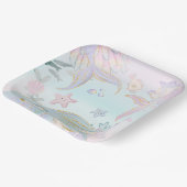 Waterverf Glitter Zeemeermin Onder het Zee Party Papieren Bordje (Gebogen)