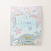 Waterverf Glitter Zeemeermin Staarten Onder het Ze Legpuzzel (Verticaal)