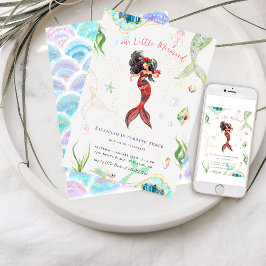 Waterverf Glitter Zeemeermin Verjaardag Kaart