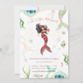 Waterverf Glitter Zeemeermin Verjaardag Kaart (Voorkant)