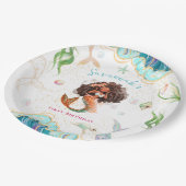 Waterverf Glitter Zeemeermin Verjaardag Papieren Bordje (Gekanteld)