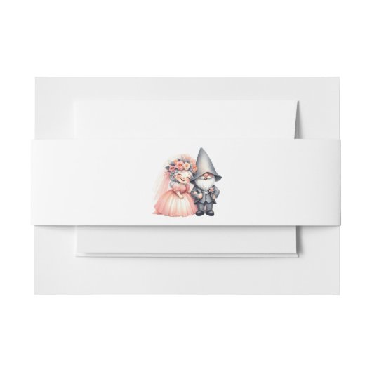Waterverf Gnome Bride en Groom Wrap voor bruiloft Uitnodigingen Wikkel (Voorkant Voorbeeld)