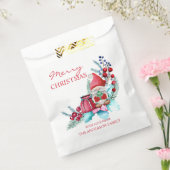 Waterverf Gnome en Poinsettia Bedankzakje (Gezegeld)