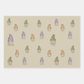 Waterverf Gnome Gift Wrap | 3 vellen | 3 kleuren (Voorkant 3)