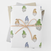 Waterverf Gnome Gift Wrap | 3 vellen | 3 kleuren (In situ)