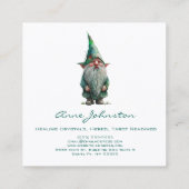 Waterverf Gnome Green Vierkante Visitekaartje (Achterkant)