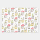 Waterverf Gnome Kerst Inpakpapier Vel (Voorkant)