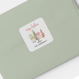 Waterverf Gnome Kerstvakantie Sticker