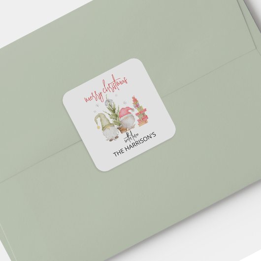 Waterverf Gnome Kerstvakantie Sticker