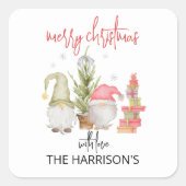 Waterverf Gnome Kerstvakantie Sticker (Voorkant)